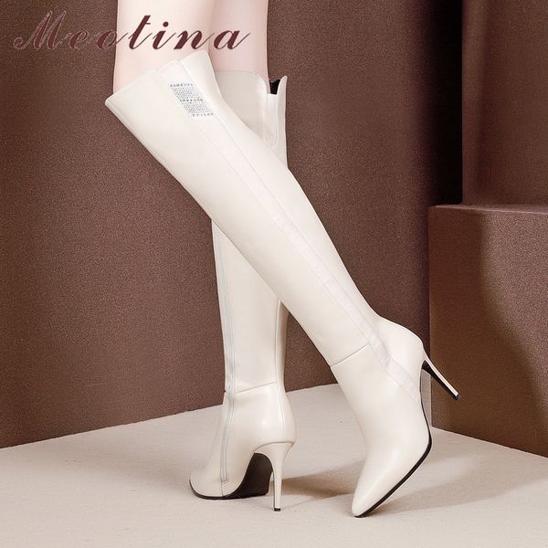 meotina winter over the knee boots women natural genuine leather zip thin heel tall boots crystal super high heel shoes lady 39 210520, Black
meotina winter over the knee boots women natural genuine leather zip thin heel tall boots crystal super high heel shoes lady 39 210520, Black