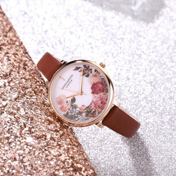 wristwatches fashion flower dial women watches leather band ladies quartz wristwatch girl gift watchproof clock, Slivery;brown
wristwatches fashion flower dial women watches leather band ladies quartz wristwatch girl gift watchproof clock, Slivery;brown