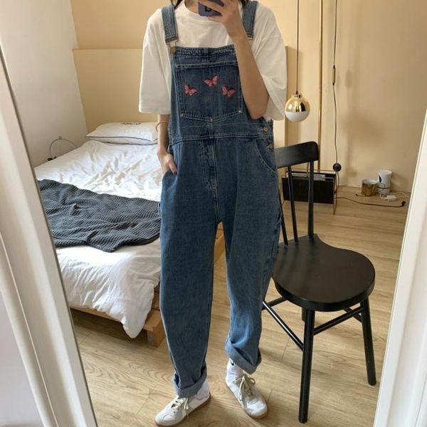 women's jeans summer korean causal ladies jumpsuits straight rompers loose bodysuits butterfly embroidery women high waist brjn, Blue
women's jeans summer korean causal ladies jumpsuits straight rompers loose bodysuits butterfly embroidery women high waist brjn, Blue