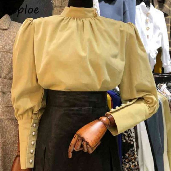 vintage solid work style ol temperament blouse women stand collar long sleeve pullover blusas spring shirt 210422, White
vintage solid work style ol temperament blouse women stand collar long sleeve pullover blusas spring shirt 210422, White