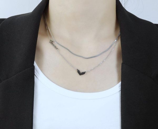 n1974 layering necklace double snake clavicle chain simple stainless steel heart pendant silver 18 inches fashion women girls gifts
n1974 layering necklace double snake clavicle chain simple stainless steel heart pendant silver 18 inches fashion women girls gifts