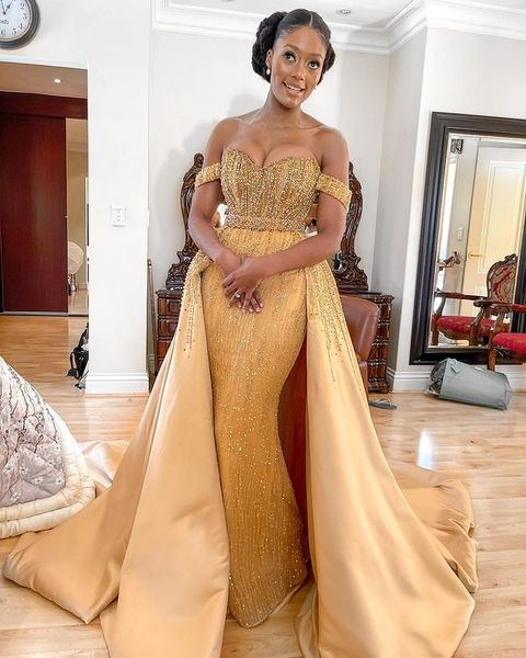 2021 plus size arabic aso ebi gold sparkly mermaid prom dresses beaded lace evening formal party second reception gowns zj533, Black
2021 plus size arabic aso ebi gold sparkly mermaid prom dresses beaded lace evening formal party second reception gowns zj533, Black