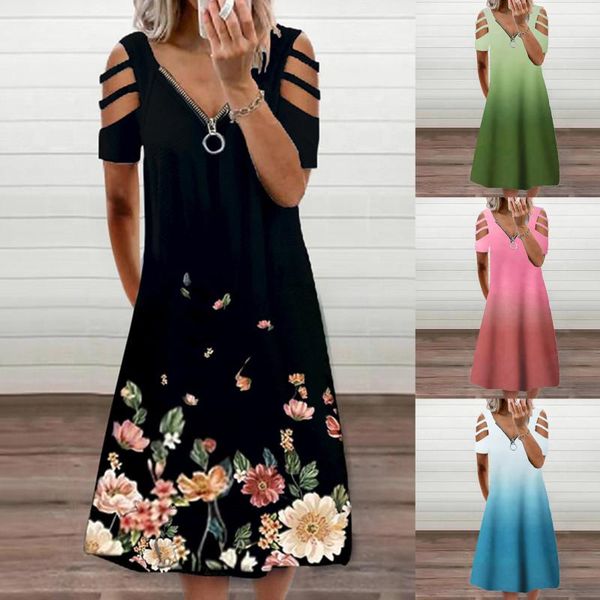 casual dresses printed hollow out zipper v-neck ladies dress summer gradient color beach soft female holiday, Black;gray
casual dresses printed hollow out zipper v-neck ladies dress summer gradient color beach soft female holiday, Black;gray