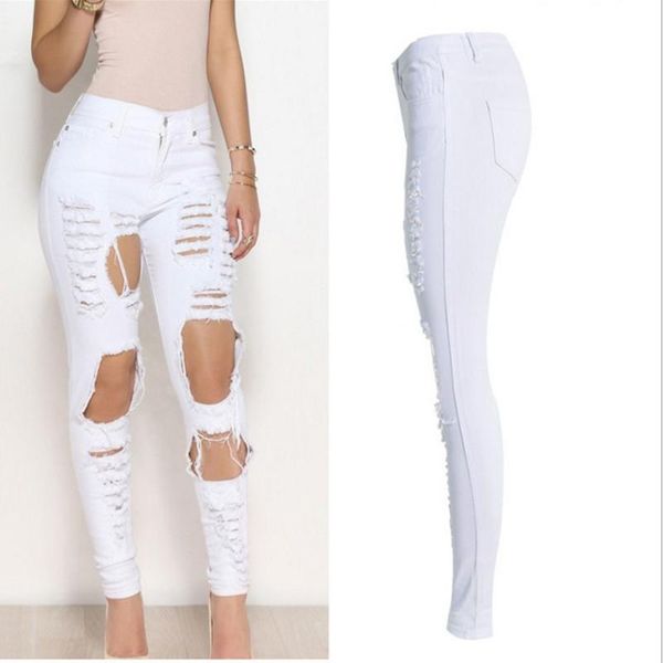 ripped hole white jeans women high waist stretchy skinny mujer femme casual denim pants capris women's, Blue
ripped hole white jeans women high waist stretchy skinny mujer femme casual denim pants capris women's, Blue