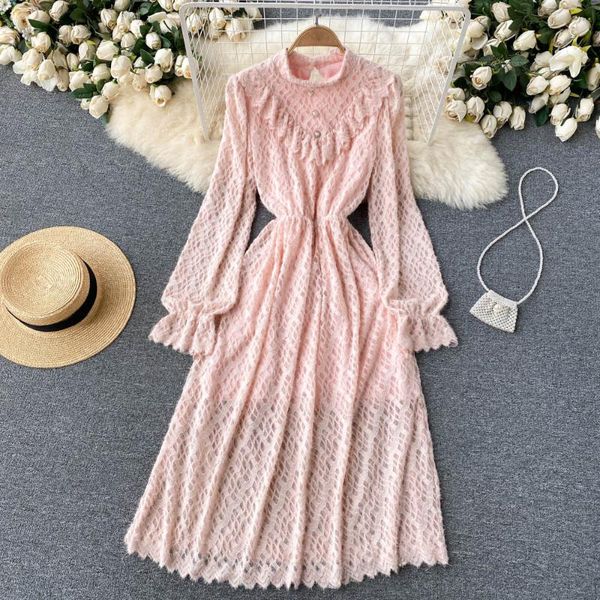 casual dresses b873 women fashion sweet lace ruffle stand collar slim elegant lady long sleeve autumn winter dress solid color vestidos, Black;gray
casual dresses b873 women fashion sweet lace ruffle stand collar slim elegant lady long sleeve autumn winter dress solid color vestidos, Black;gray