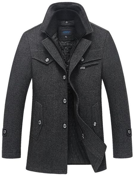 men's wool & blends mens woolen coat autumn winter cotton thicken jacket coats male windproof warm trench overcoats, Black
men's wool & blends mens woolen coat autumn winter cotton thicken jacket coats male windproof warm trench overcoats, Black