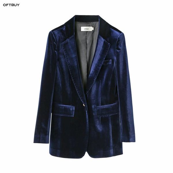women's suits & blazers oftbuy 2021 s office lady velvet blazer feminino black slim elegant women and jackets frock long coat vintage, White;black
women's suits & blazers oftbuy 2021 s office lady velvet blazer feminino black slim elegant women and jackets frock long coat vintage, White;black