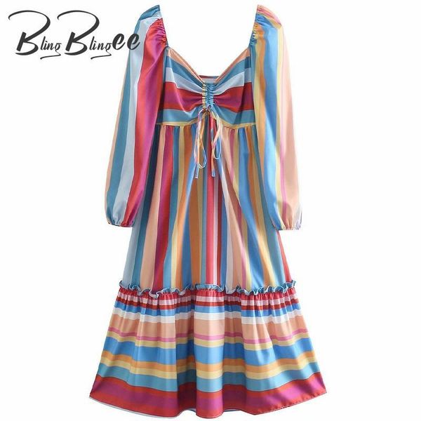 casual dresses blingblingee summer puff sleeve rainbow striped ruffles dress drawcord front high waist woman a-line midi 2021, Black;gray
casual dresses blingblingee summer puff sleeve rainbow striped ruffles dress drawcord front high waist woman a-line midi 2021, Black;gray