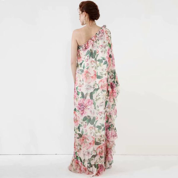 dress seqinyy elegant chiffon 2021 summer fashion design feminine a shoulder extension frilly sleeve long, Black;gray
dress seqinyy elegant chiffon 2021 summer fashion design feminine a shoulder extension frilly sleeve long, Black;gray