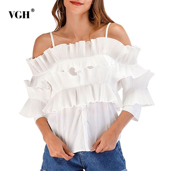 casual white ruffle shirts for women square collar three quarter sleeve ruched slim korean solid blouses female fashion 210531
casual white ruffle shirts for women square collar three quarter sleeve ruched slim korean solid blouses female fashion 210531