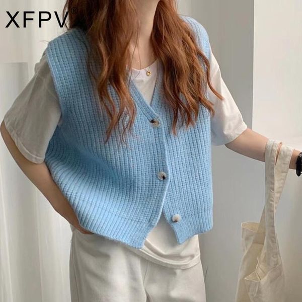 women's vests xfpv korea chic knitted vest women's autumn wear 2021 loose single breasted v-neck sleeveless waistcoat female tide s, Black;white
women's vests xfpv korea chic knitted vest women's autumn wear 2021 loose single breasted v-neck sleeveless waistcoat female tide s, Black;white