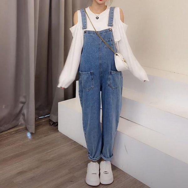 maternity bottoms clothes pure color suspenders jeans plus size autumn and winter pregnant woman denim trousers loose jumpsuits overalls, White
maternity bottoms clothes pure color suspenders jeans plus size autumn and winter pregnant woman denim trousers loose jumpsuits overalls, White