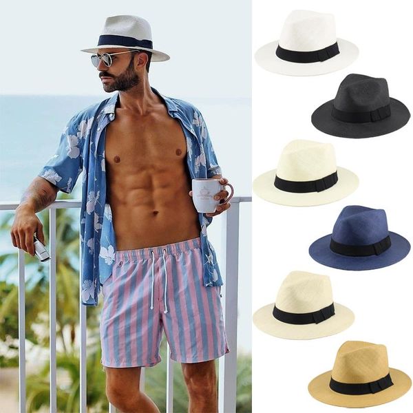 wide brim hats men women straw panama summer fedora sunhat trilby caps sombrero outdoor beach sunbonnet travel size us 71/4 uk, Blue;gray
wide brim hats men women straw panama summer fedora sunhat trilby caps sombrero outdoor beach sunbonnet travel size us 71/4 uk, Blue;gray