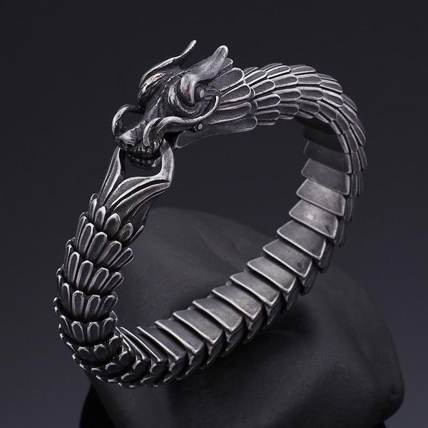 link, chain metal punk dragon bracelet men's domineering heavy rock keel jewelry, Black
link, chain metal punk dragon bracelet men's domineering heavy rock keel jewelry, Black