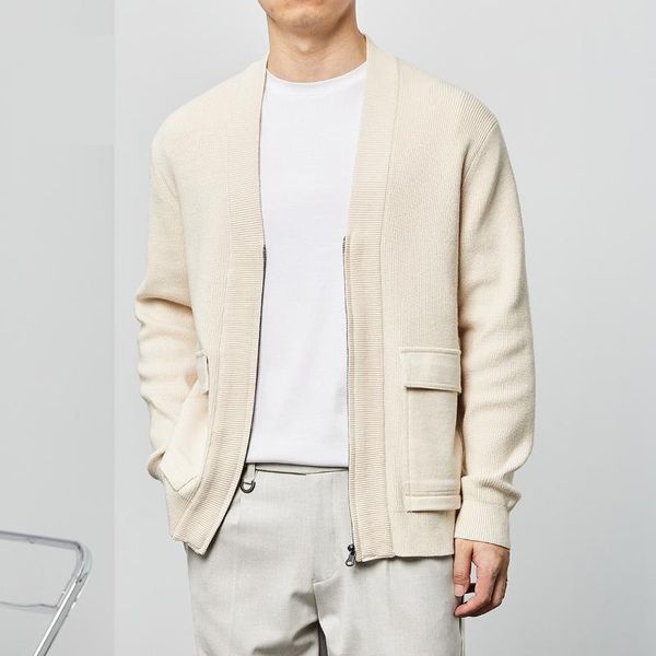 men's sweaters flannel knit cardigan fall 2021 loose sweater jacket men british style comfortable gentleman casual knitted coat, White;black
men's sweaters flannel knit cardigan fall 2021 loose sweater jacket men british style comfortable gentleman casual knitted coat, White;black