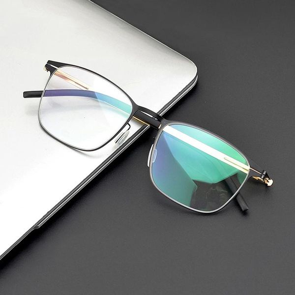 fashion sunglasses frames lightweight stainless steel square optical eyeglasses men germany brand design myopia prescription screwless glass, Black
fashion sunglasses frames lightweight stainless steel square optical eyeglasses men germany brand design myopia prescription screwless glass, Black