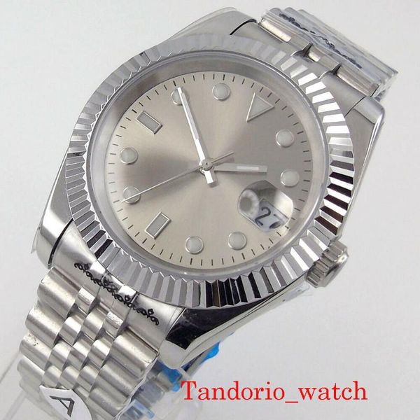 wristwatches 36mm/39mm sunburst grey dial mingzhu 2813 miyota 8215 automatic men's watch cyclops sapphire glass fluted bezel jubilee br, Slivery;brown
wristwatches 36mm/39mm sunburst grey dial mingzhu 2813 miyota 8215 automatic men's watch cyclops sapphire glass fluted bezel jubilee br, Slivery;brown