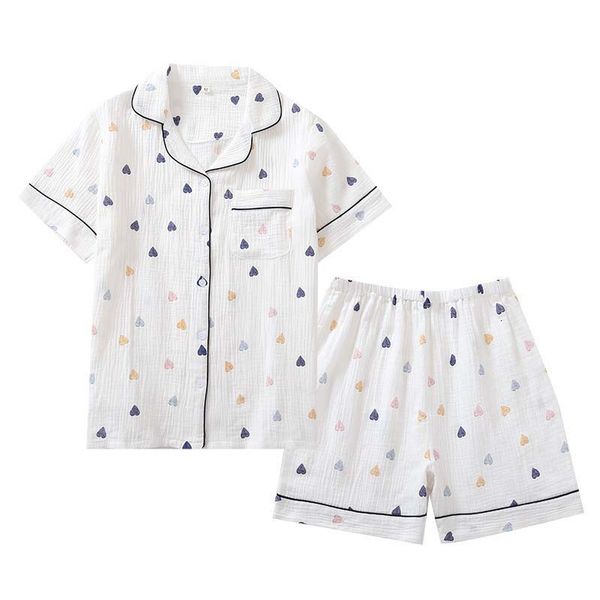 women's sleepwear summer new ladies fresh style short sleeve+shorts 2pcs pajamas set cute cartoon printed women gauze cotton homew, Black;red
women's sleepwear summer new ladies fresh style short sleeve+shorts 2pcs pajamas set cute cartoon printed women gauze cotton homew, Black;red