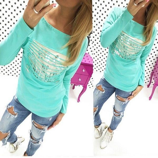 women's t-shirt arrival hollow out women long sleeve shirt casual loose t, White
women's t-shirt arrival hollow out women long sleeve shirt casual loose t, White