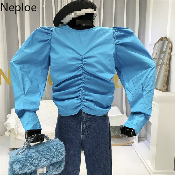 women's blouses & shirts neploe spring summer chic women fashion o neck puff long sleeve female elegant ruched mujer blusas 1a206 w44a, White
women's blouses & shirts neploe spring summer chic women fashion o neck puff long sleeve female elegant ruched mujer blusas 1a206 w44a, White