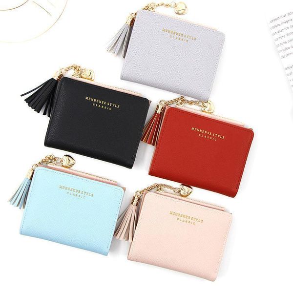 creative women wallets tassel short wallet for woman zipper mini coin purse ladies small female leather card holder, Red;black
creative women wallets tassel short wallet for woman zipper mini coin purse ladies small female leather card holder, Red;black