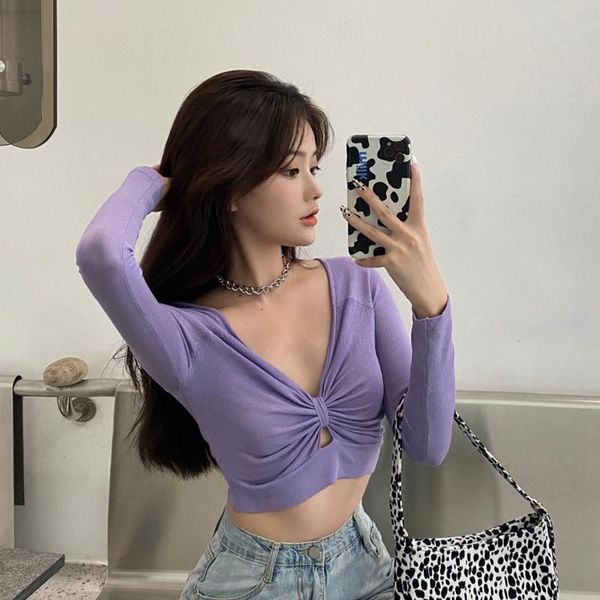 women's t-shirt v-neck tees knitted low-cut t shirts long sleeve spring autumn clothing hollow out crop slim ladies fashion, White
women's t-shirt v-neck tees knitted low-cut t shirts long sleeve spring autumn clothing hollow out crop slim ladies fashion, White