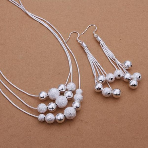 earrings & necklace three-line multi-bead and earring set silver-plated two-piece fashion spherical jewelry multi-combination
earrings & necklace three-line multi-bead and earring set silver-plated two-piece fashion spherical jewelry multi-combination