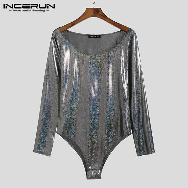 men's t-shirts incerun men bodysuit t shirt 2021 o neck long sleeve streetwear party romper underwear shiny bodysuits plus size, White;black
men's t-shirts incerun men bodysuit t shirt 2021 o neck long sleeve streetwear party romper underwear shiny bodysuits plus size, White;black