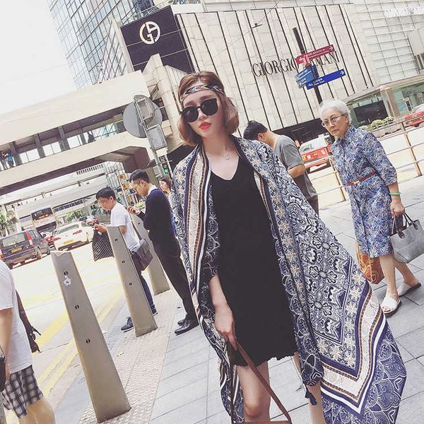 spring and autumn lijiang sunscreen seaside beach ethnic style cotton shawl dual-purpose bohemian scarf, Blue;gray
spring and autumn lijiang sunscreen seaside beach ethnic style cotton shawl dual-purpose bohemian scarf, Blue;gray