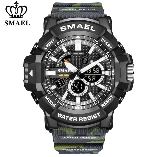 smael luxury brand mens military sport watches dual time waterproof watch men analog digital wrist watch relogio masculino x0524, Slivery;brown
smael luxury brand mens military sport watches dual time waterproof watch men analog digital wrist watch relogio masculino x0524, Slivery;brown
