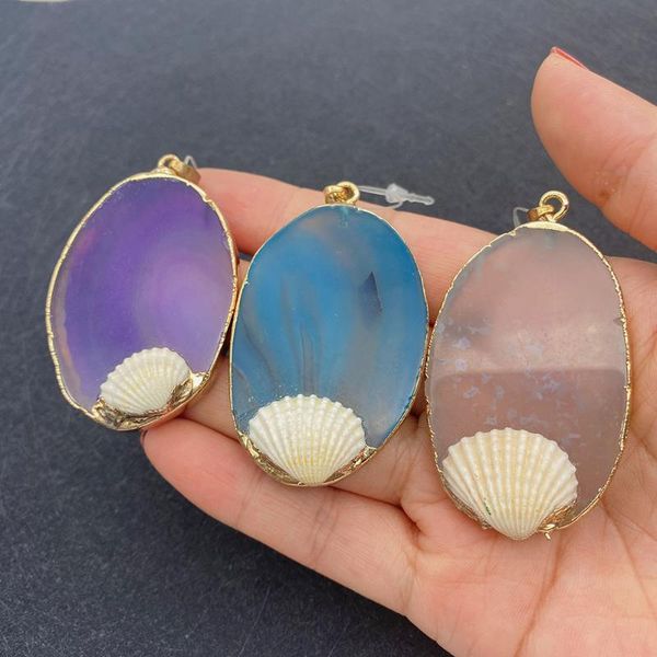 charms natural semi-precious stone pendant oval shape blue agate and purple for diy necklace jewelry accessories 1/pcs, Bronze;silver
charms natural semi-precious stone pendant oval shape blue agate and purple for diy necklace jewelry accessories 1/pcs, Bronze;silver