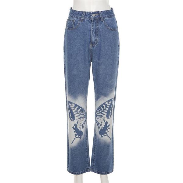 women's jeans autumn/winter style fashion high-waist butterfly printing slim casual straight-leg pants women, Blue
women's jeans autumn/winter style fashion high-waist butterfly printing slim casual straight-leg pants women, Blue
