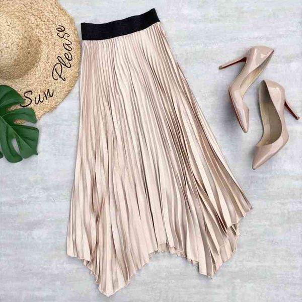summer thin matte satin women skirts midi high waist asymmetrical pleated elastic irregular a-line casual, Black
summer thin matte satin women skirts midi high waist asymmetrical pleated elastic irregular a-line casual, Black