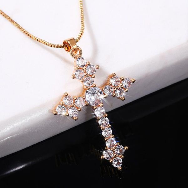 pendant necklaces fashion white/rose red/green blue cross necklace for women shiny zircon stylish party accessories female statement nec, Silver
pendant necklaces fashion white/rose red/green blue cross necklace for women shiny zircon stylish party accessories female statement nec, Silver