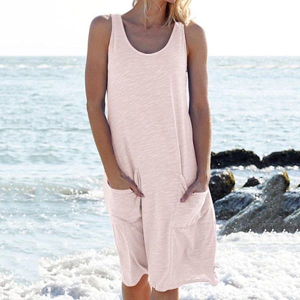 women summer elegant crew neck ladies sleeveless exquisite a line solid knee length beach plus size casual dresses, Black;gray
women summer elegant crew neck ladies sleeveless exquisite a line solid knee length beach plus size casual dresses, Black;gray