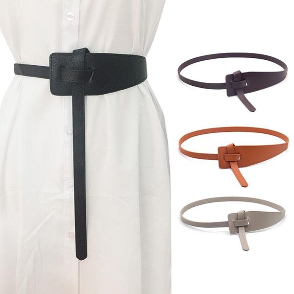 belts 1pcs soft knotted strap belt lady waistbands knot pu leather for women long dress accessories, Black;brown
belts 1pcs soft knotted strap belt lady waistbands knot pu leather for women long dress accessories, Black;brown