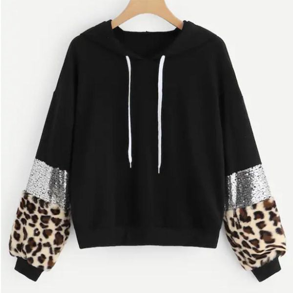 women's hoodies & sweatshirts vogue oversize hooded female autumn winter casual round neck long sleeve printed leopard print, Black
women's hoodies & sweatshirts vogue oversize hooded female autumn winter casual round neck long sleeve printed leopard print, Black