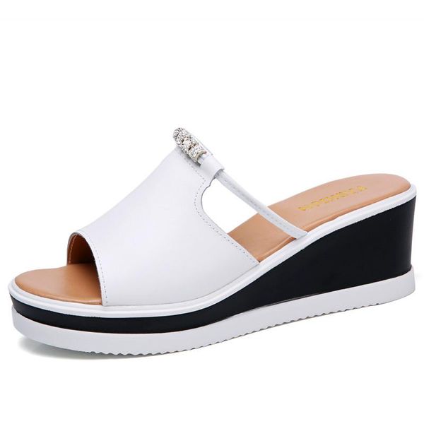 colors explosion section wedge female sandals and slippers shoes soft lining cowhide leather, Black
colors explosion section wedge female sandals and slippers shoes soft lining cowhide leather, Black