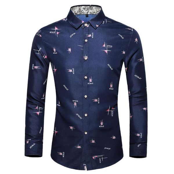 men shirts spring casual slim business mens shirt colorful printing long sleeve buttons down plus size blouse homme men's, White;black
men shirts spring casual slim business mens shirt colorful printing long sleeve buttons down plus size blouse homme men's, White;black