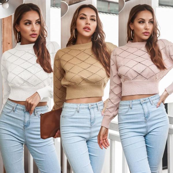 women's sweaters autumn women casual knitting shirts female long sleeve o-neck diamond pattern cropped solid color knitted knitwear, White;black
women's sweaters autumn women casual knitting shirts female long sleeve o-neck diamond pattern cropped solid color knitted knitwear, White;black