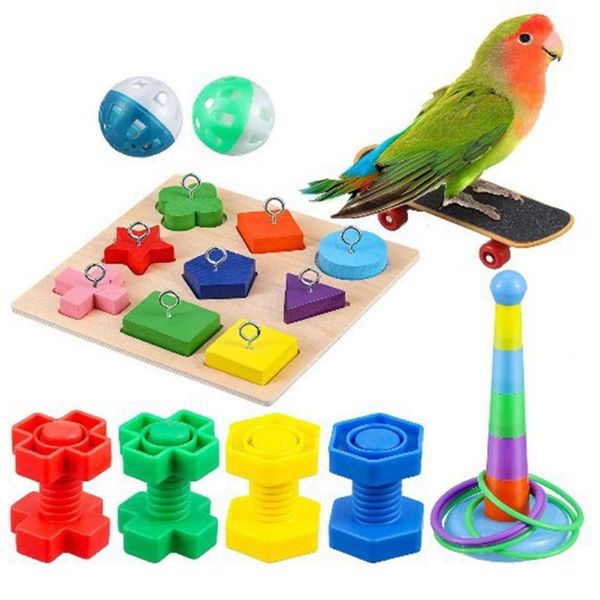 other bird supplies 9pcs/set parrot toy kit bite-resistant interactive wood birds block puzzles skateboard forpet swing stand parkiet
other bird supplies 9pcs/set parrot toy kit bite-resistant interactive wood birds block puzzles skateboard forpet swing stand parkiet