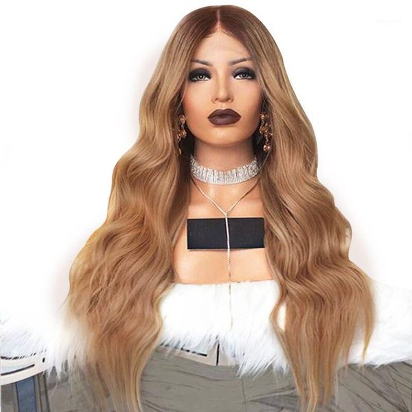 ombre blonde long natural wave hand tied women party daily makeup synthetic lace front wigs with baby hair heat resistant fiber1, Black
ombre blonde long natural wave hand tied women party daily makeup synthetic lace front wigs with baby hair heat resistant fiber1, Black