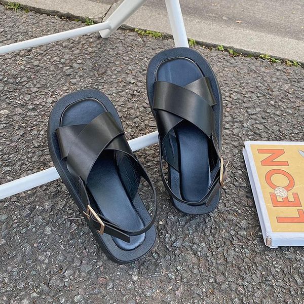 sandals pu fashion women summer 2021 female shoes woman flats platform heels designer heel beach sandles, Black
sandals pu fashion women summer 2021 female shoes woman flats platform heels designer heel beach sandles, Black