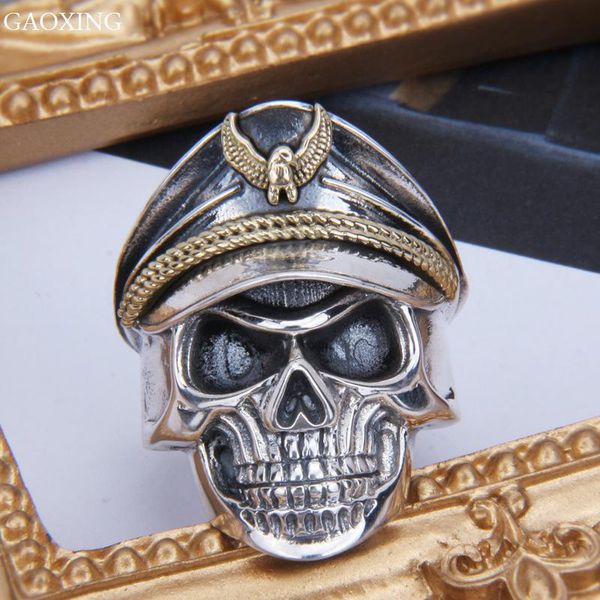 cluster rings 100% s925 sterling silver inlaid brass skull ring demon captain clown domineering jewelry, Golden;silver
cluster rings 100% s925 sterling silver inlaid brass skull ring demon captain clown domineering jewelry, Golden;silver