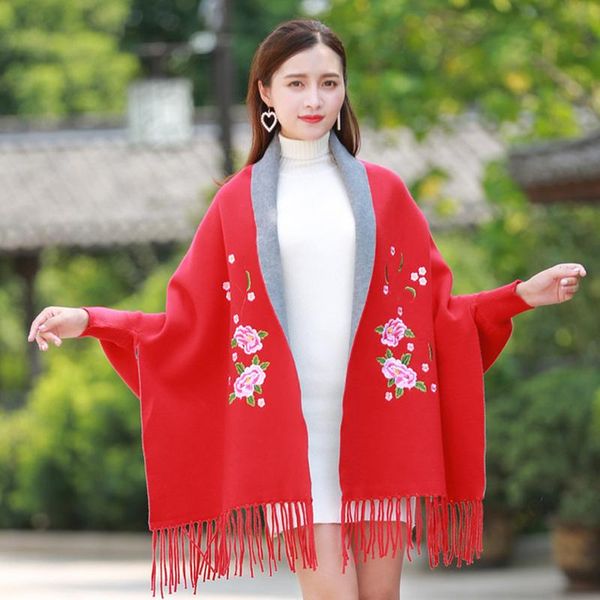 scarves fashion embroidered poncho 2021 autumn winter thick large warm shawl women comfortable soft outdoor, Blue;gray
scarves fashion embroidered poncho 2021 autumn winter thick large warm shawl women comfortable soft outdoor, Blue;gray