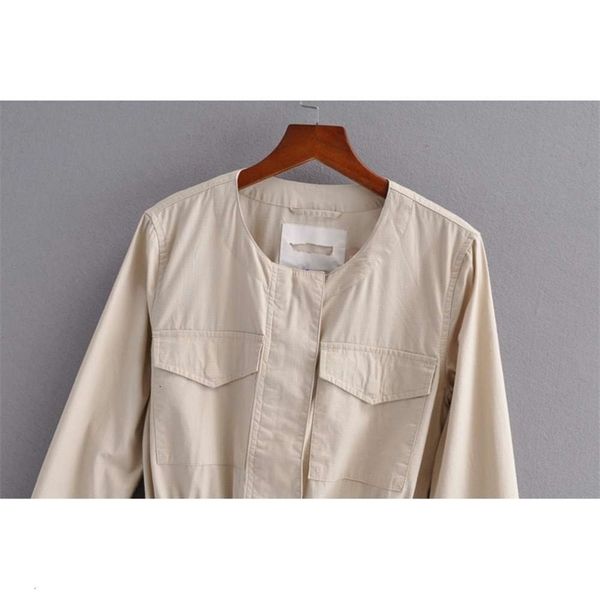 women's jackets coats j0343 - 2021 spring and autumn round neck waist long sleeve zipper jacket wear 8gbi, Black;brown
women's jackets coats j0343 - 2021 spring and autumn round neck waist long sleeve zipper jacket wear 8gbi, Black;brown