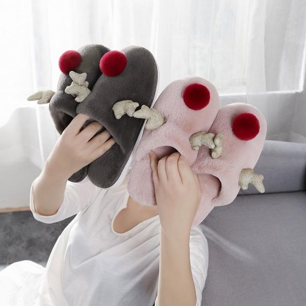 slippers slides women winter fur cute plush reindeer couple house warm non-slip men zapatos de mujer, Black
slippers slides women winter fur cute plush reindeer couple house warm non-slip men zapatos de mujer, Black