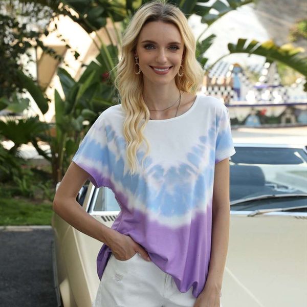 2021 spring and summer stitching gradient printing short sleeve pullover round neck women's t-shirt, Black;gray
2021 spring and summer stitching gradient printing short sleeve pullover round neck women's t-shirt, Black;gray