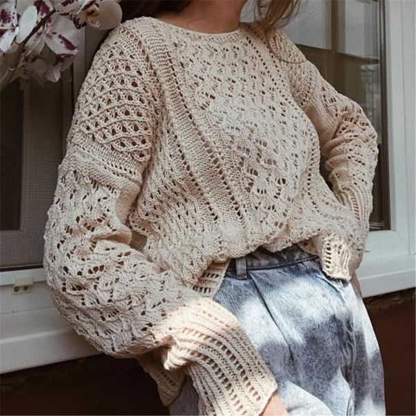 women's sweaters spring autumn women loose white hollow knitted crew neck long sleeve pullover fashion casual designer tunic daily wear, White;black
women's sweaters spring autumn women loose white hollow knitted crew neck long sleeve pullover fashion casual designer tunic daily wear, White;black