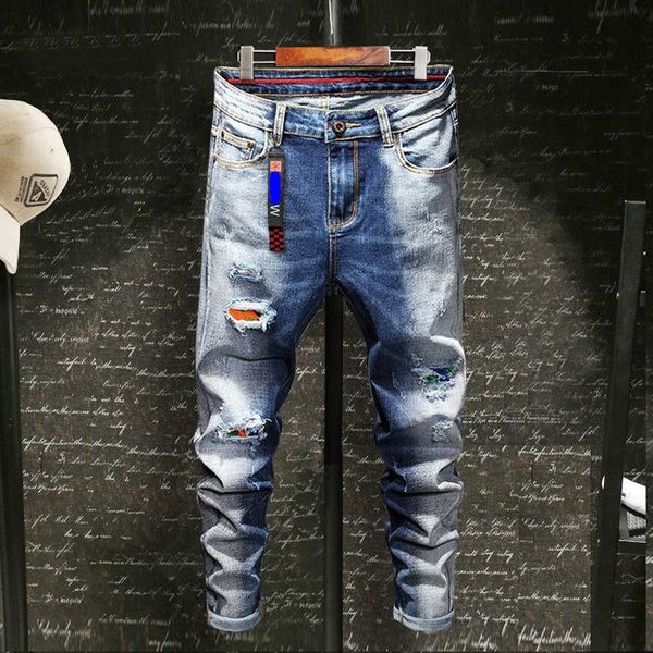 men's jeans loose casual spring and autumn style ripped straight leg, trendy brand long pants, Blue
men's jeans loose casual spring and autumn style ripped straight leg, trendy brand long pants, Blue